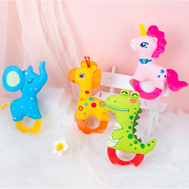 Baby Newborn Toy Happy Monkey Cute Animal Rattle Beep Mainan