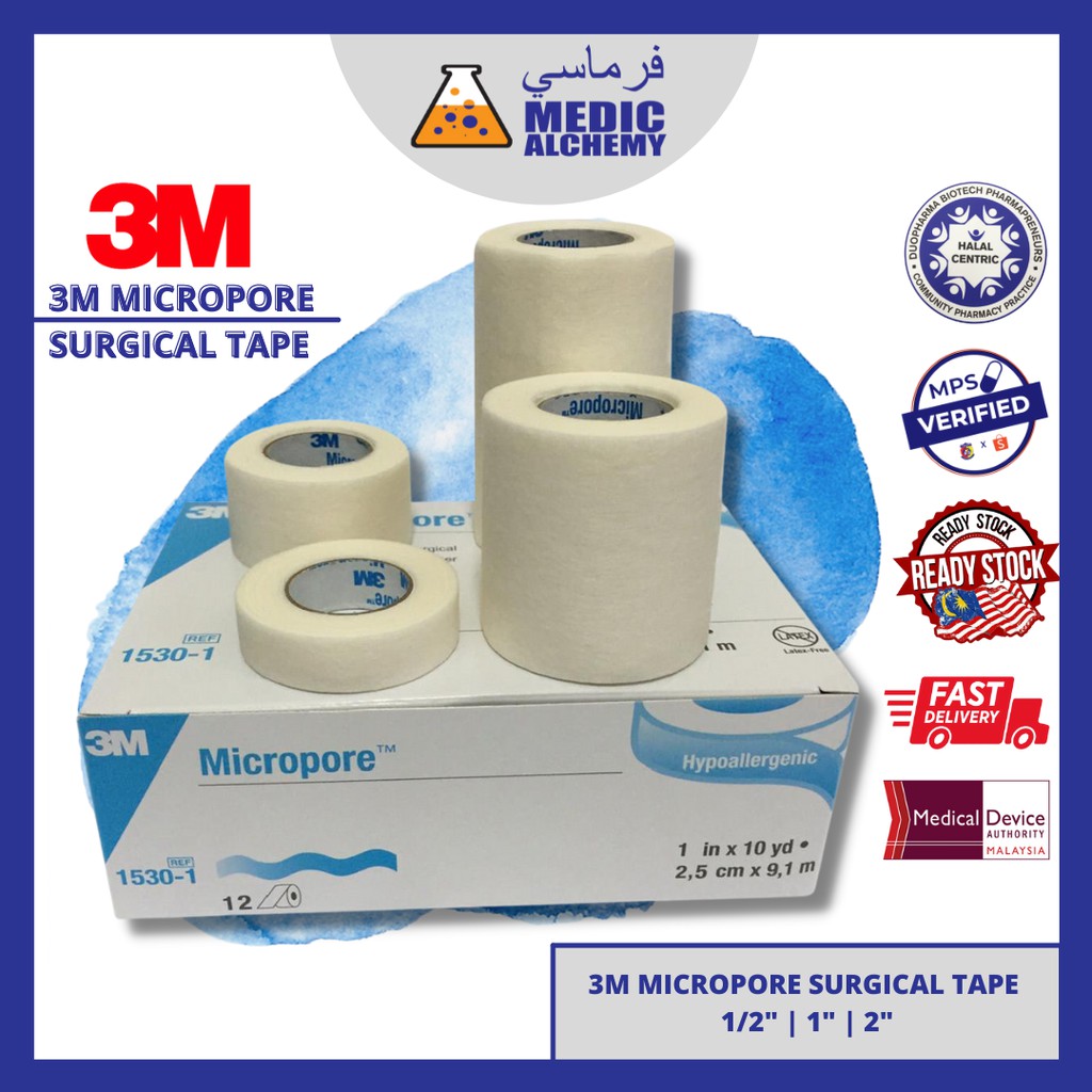 (HOT ITEM) 3M MICROPORE SURGICAL TAPE 1/2" / 1" / 2" (EACH) | Shopee ...