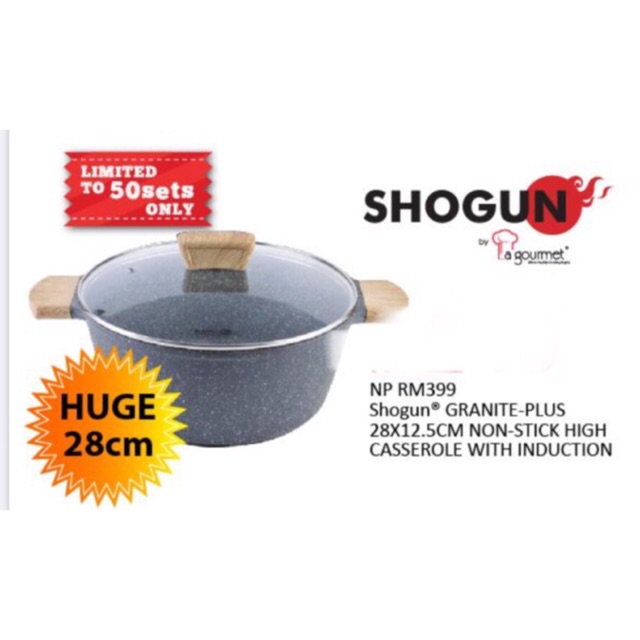 La Gourmet Shogun Granite Plus 28cm Non Stick Casserole (Induction), La  Gourmet