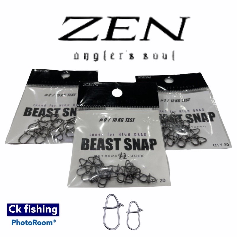 Zen Beast Snap High Drag Size #0 Test 10Kg To size #2 Text 15Kg Fishing ...