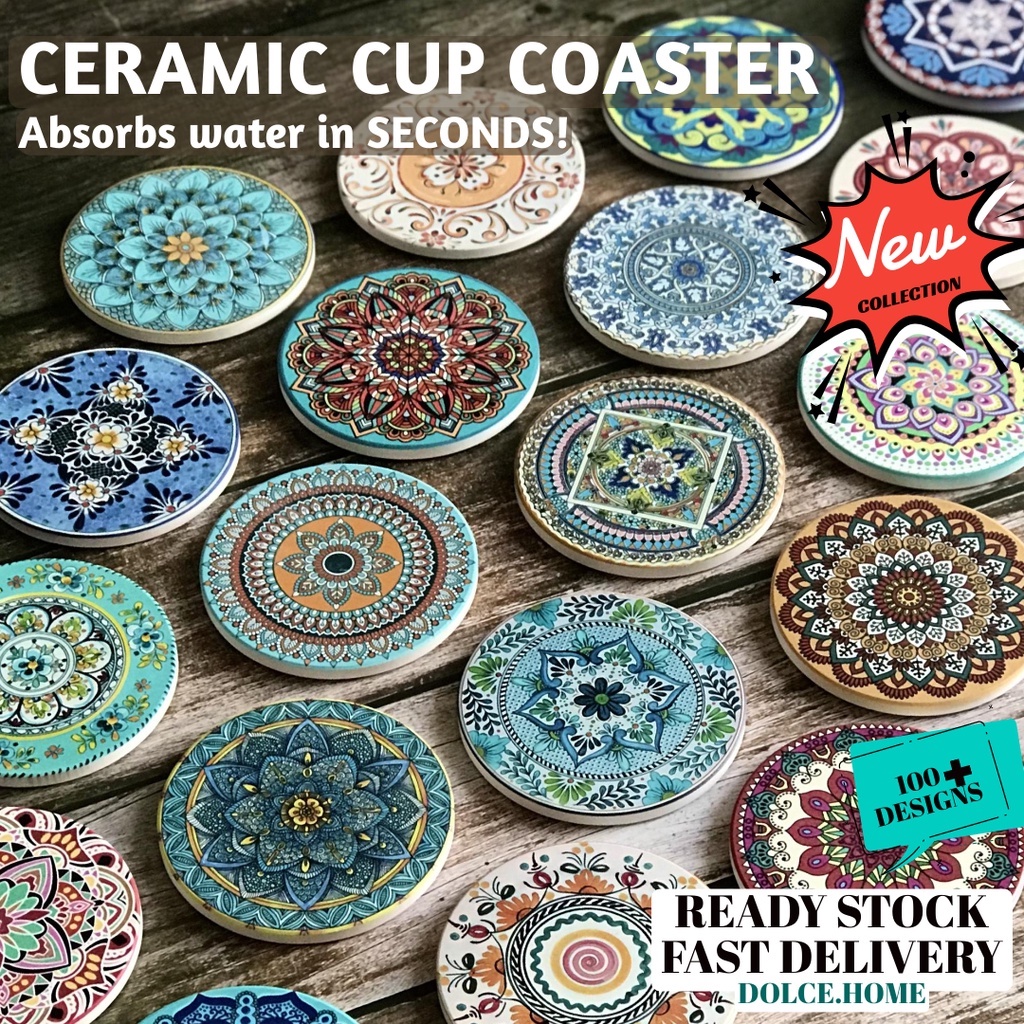 [CLEARANCE SALE]Round Water Absorbent Cup Coaster (Ceramic/Heat