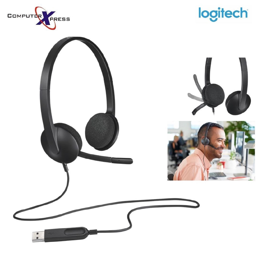 LOGITECH H340 USB COMPUTER HEADSET HEADPHONE WITH NOISE-CANCELING MIC ...