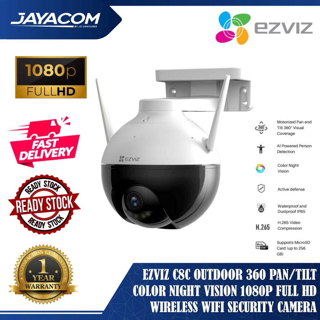 Ezviz C8C Outdoor 360 Pan/Tilt 4MM Color Night Vision 1080P Full HD ...