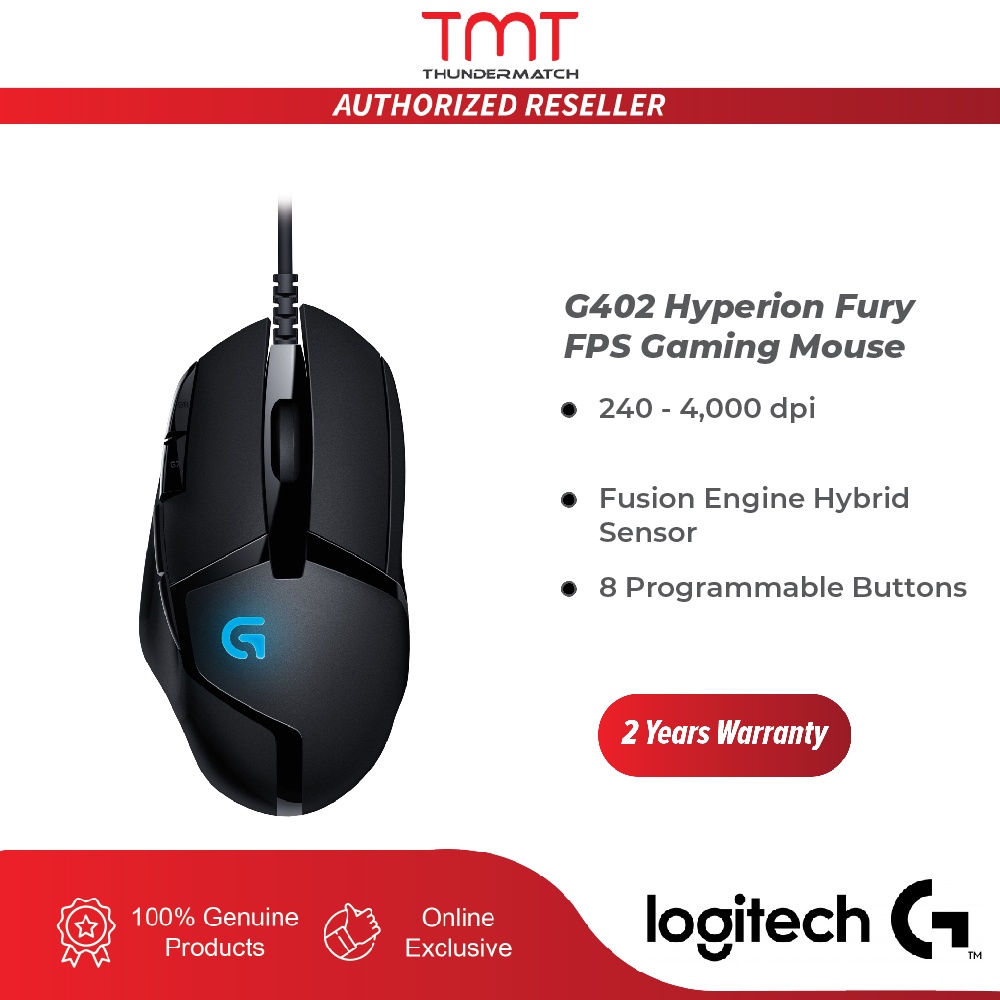 Overfrakke cabriolet romantisk Logitech G402 Hyperion Fury FPS Gaming Mouse | Shopee Malaysia