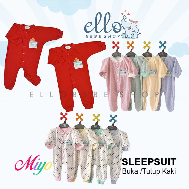 MERAH PUTIH Ellobebe MIYO Sleepsuit/Long Jumper Frog Clothes Open Close ...