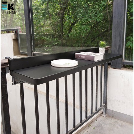 Balcony Hanging Foldable table Railing Metal Aluminum Alloy Bar Counter ...