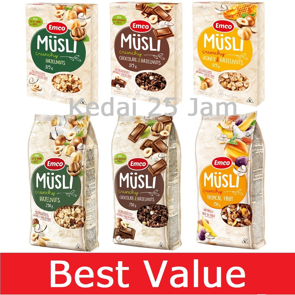  Granola & Muesli EMCO Crunchy musli Hazelnut / Tropical Fruit