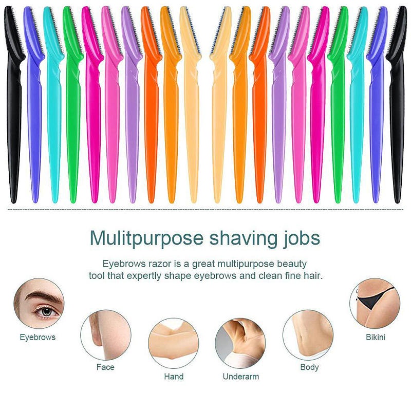 10Pcs Eyebrow Razor Dermaplaning Painless Portable Facial Shaver ...