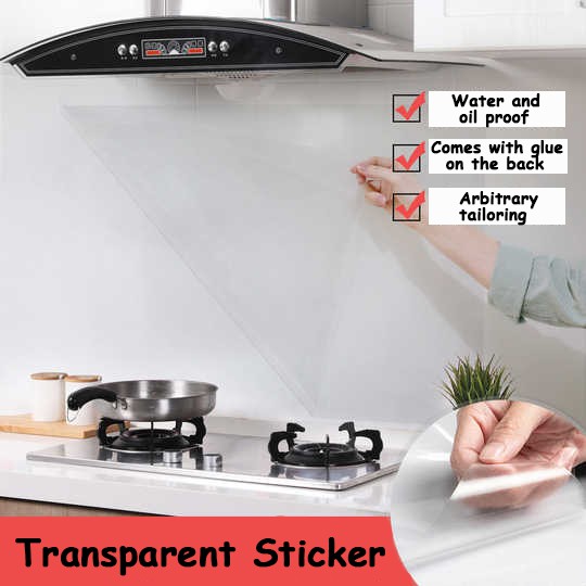 Kitchen Oilproof Waterproof Transparent Sticker Self Adhesive Vinyl ...
