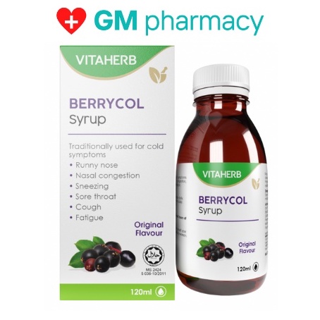 VITAHERB BERRYCOL Syrup Original Black Elderberry Extract 120ml for ...