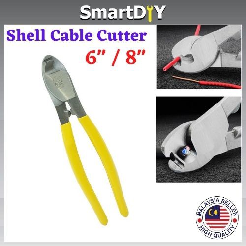 6''/ 8" Shell Cable Cutter Electrical Wire Cutting Side Snips Flush ...