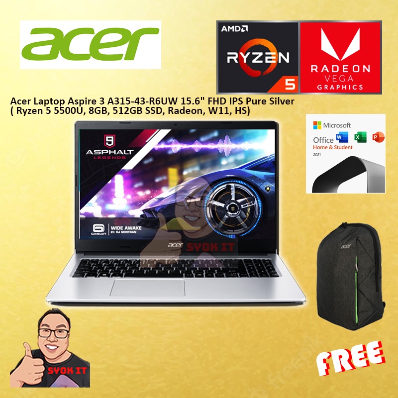 Laptop Acer Aspire 3 A315-24P-R6GK / R75Z R5 Silver / A315-24P-R7J0 ...