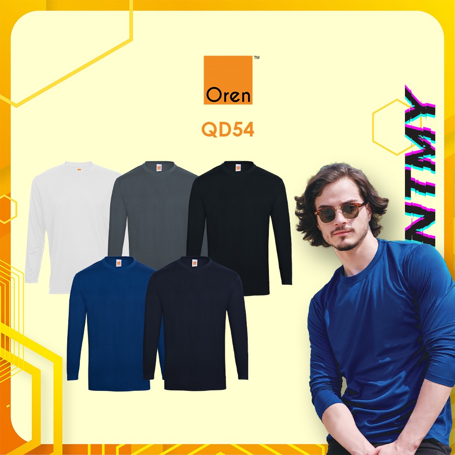 ORIGINAL OREN SPORT Plain Jersey Long Sleeve Tshirt Microfiber T-shirt ...