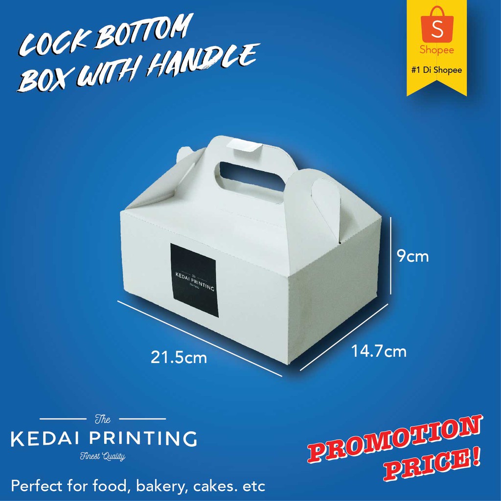 【FAST DELIVERY】LOCK BOTTOM BOX FOR FOOD CAKE BAKERY KOTAK 10 25 50 PCS ...