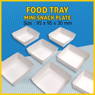 50pcs] Disposable Paper Food Tray/Snack Plate/Bekas Kertas Pakai  Buang/Brown/White/TAPAU Boat Tray
