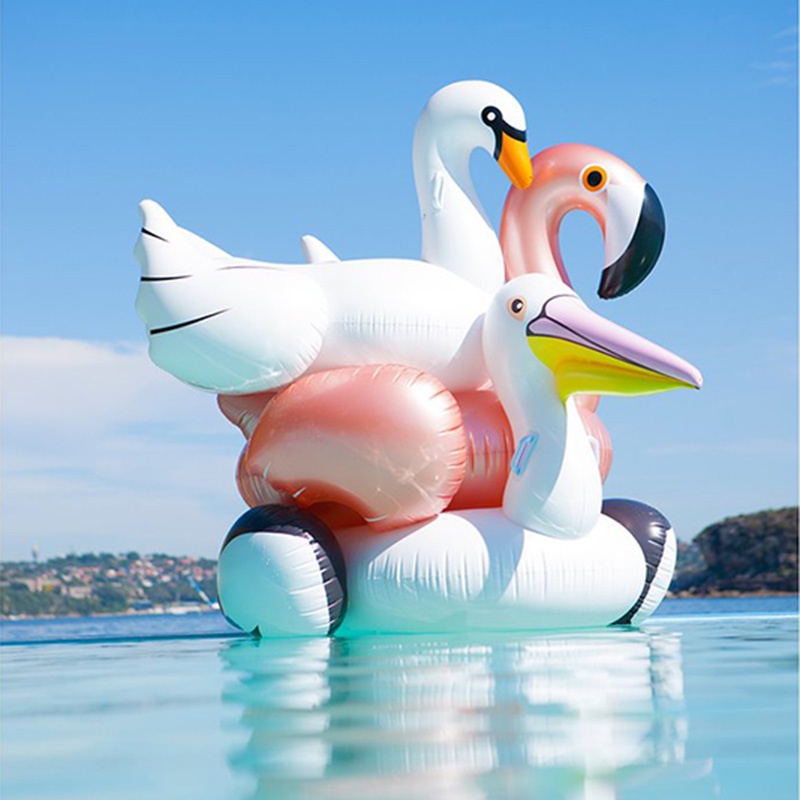 Inflatable Rose Gold Flamingo Swimming Pool Float Summer Island Ride on  Swan Unicorn Swimming Lifebuoy Lounge Inflated Pool Toys