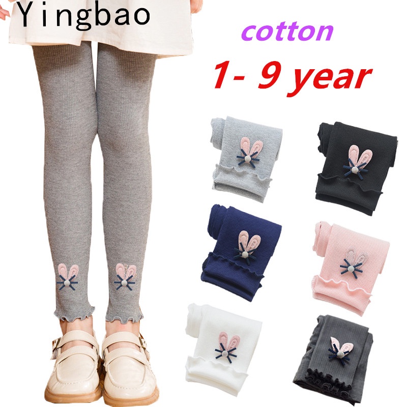 Yingbao 1-9 years Baby Kid Girl Legging Pant Long Cotton Children Cute  Summer Casual Slim Fit Nine Point Elastic Waist High Quality Baju Kanak  Kanak Perempuan Korean Style Pantyho