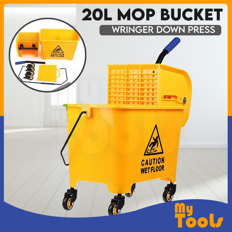 Professional Quality Kentucky 20L Double Mop Bucket and Wringer With Wheels