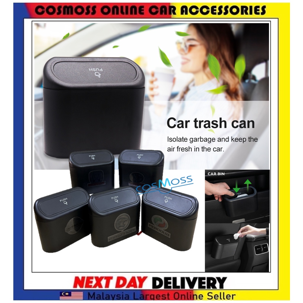 Car Trash Can Interior Organizer Storage Box Car Garbage Bag Press ...