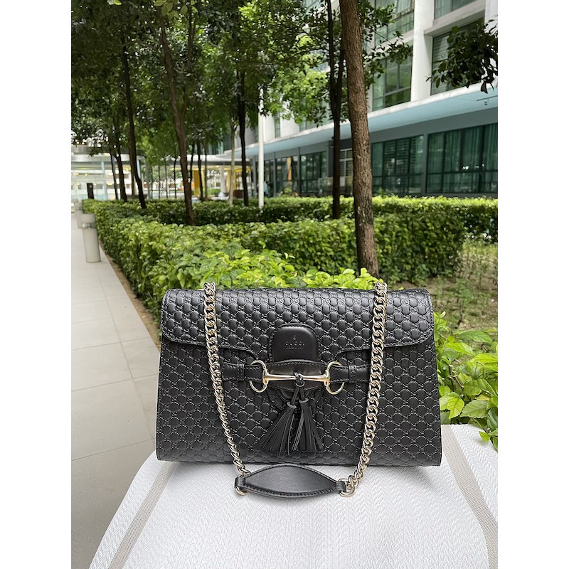 Authentic Gucci Emily Micro Guccissima Chain Shoulder Bag Shopee