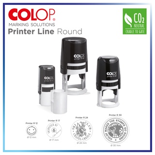  Self Inking COLOP R30 Round Custom Rubber Stamp with Date  Personalized Office Stamper - Dater Stamp - Blue Ink : Everything Else