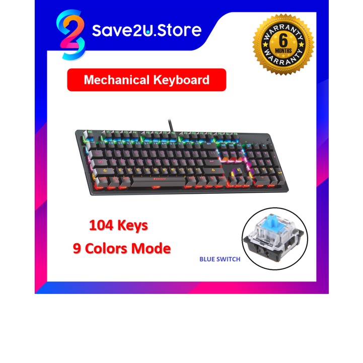 【Ready Stock】RGB Mechanical Keyboard 104 Button Gaming Keyboard ...