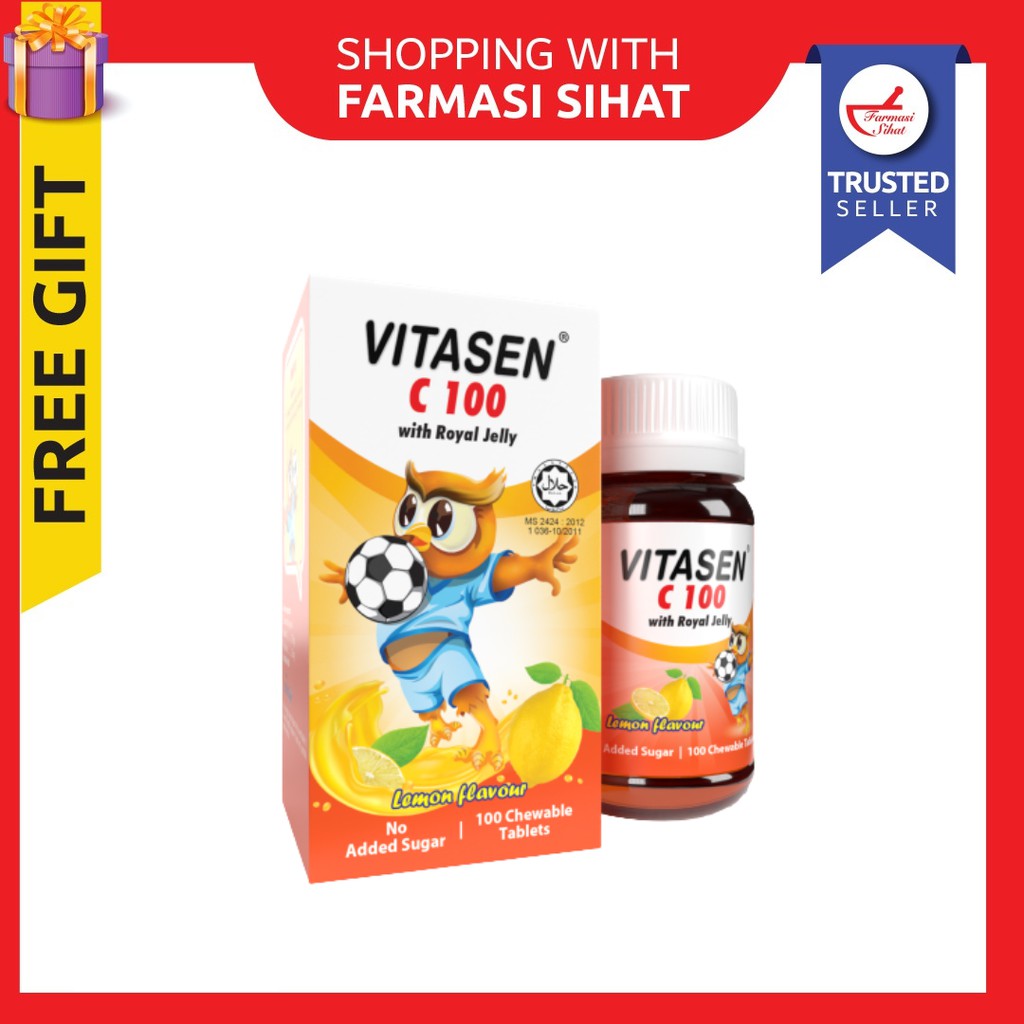 VITASEN Kids Vit C 100mg Lemon Flavour 100 TABS | Shopee Malaysia