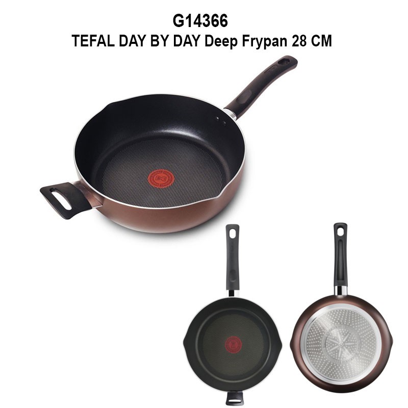 Tefal Day By Day Non Stick Wokpanfrypandeep Frypan 24cm28cm32cm G14398g143s4g14304 6206