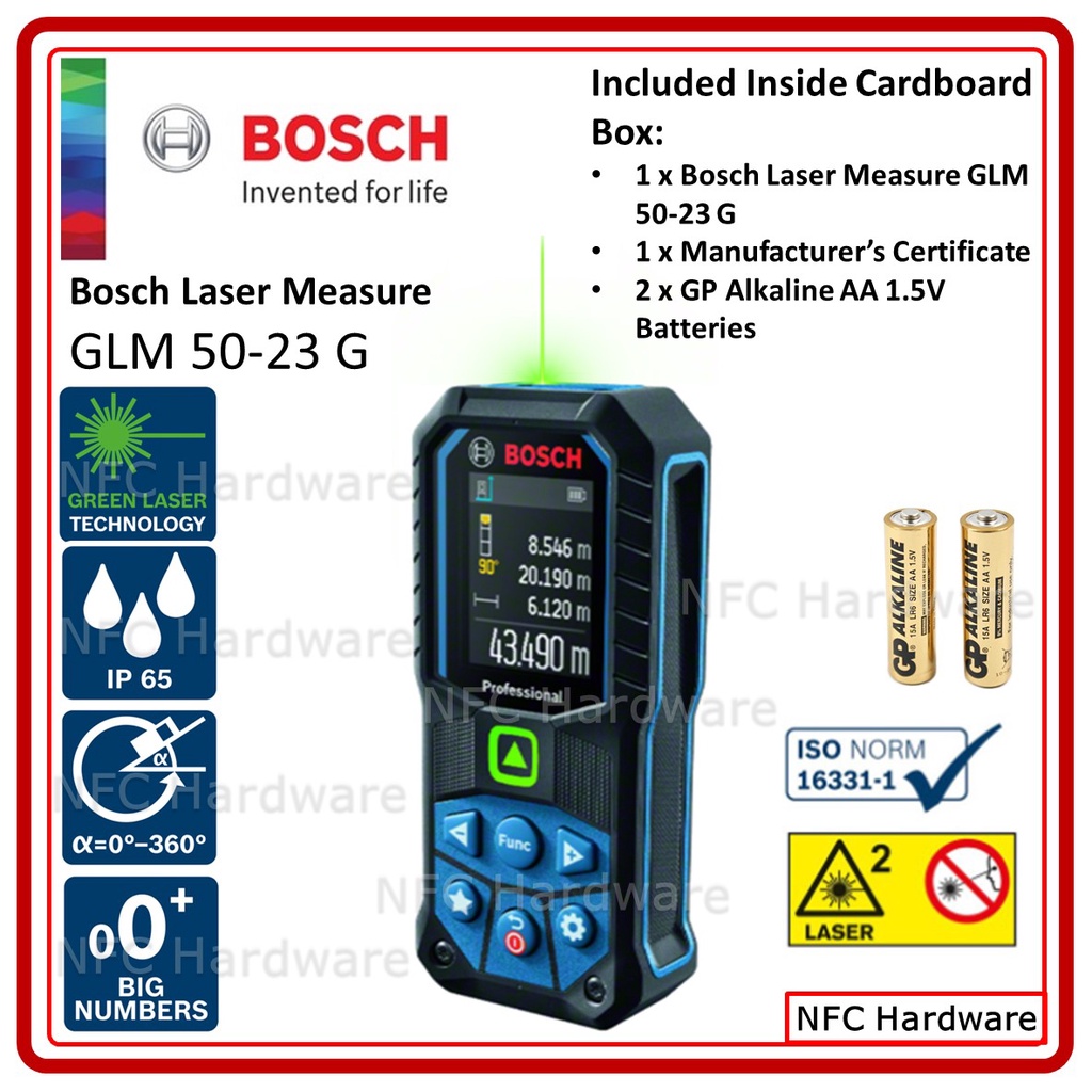 Bosch GLM 50 23 G Laser Measure 50 Meter Green Laser Shopee