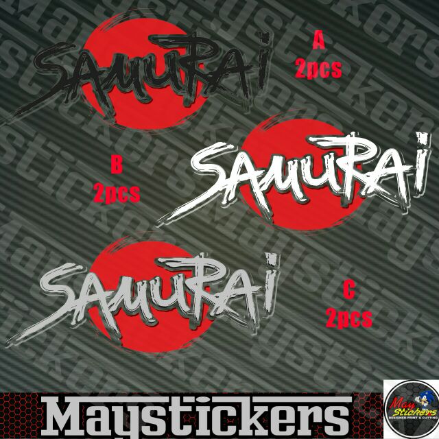 Car sticker (SAMURAI) SUITABLE BODY,MIRROR,BUMPER,BONNET FOR ALL CARS ...