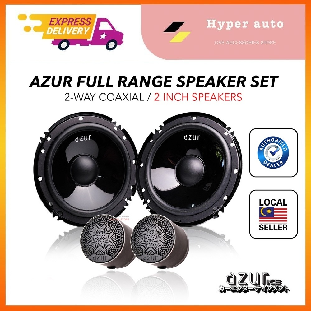 Azur 2 inch full range speakers with 6.5 inch mid bass car speker set