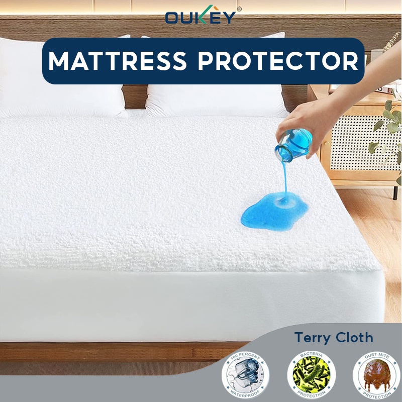 Terry Cloth Waterproof Mattress Protector Soft &Breathable Mattress