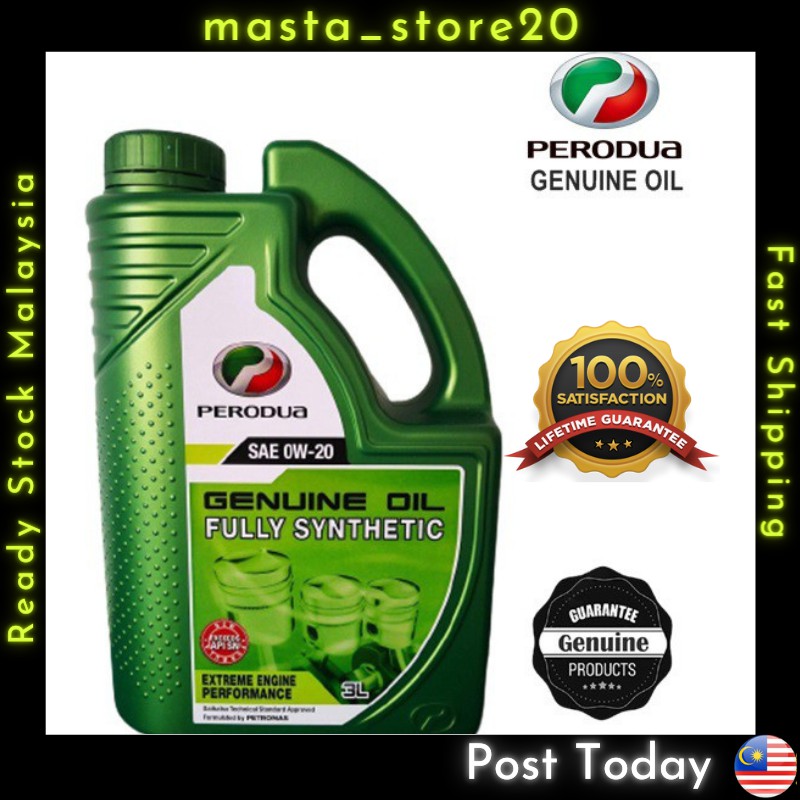 Original Perodua Fully Synthetic Engine Oil W L Minyak Hitam