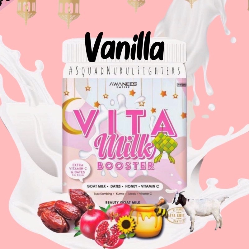 Vitamilk Booster 💯 Original Hq [ Vanilla🥛& Strawberry 🍓 &choclate🍫 