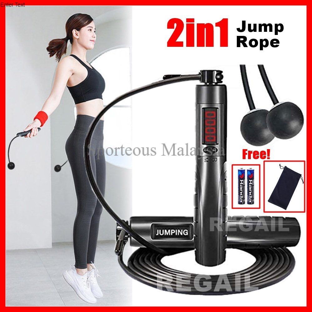 (READY STOCK) Jump Rope with LED Counter Tali Lompat Skipping Ropes ...