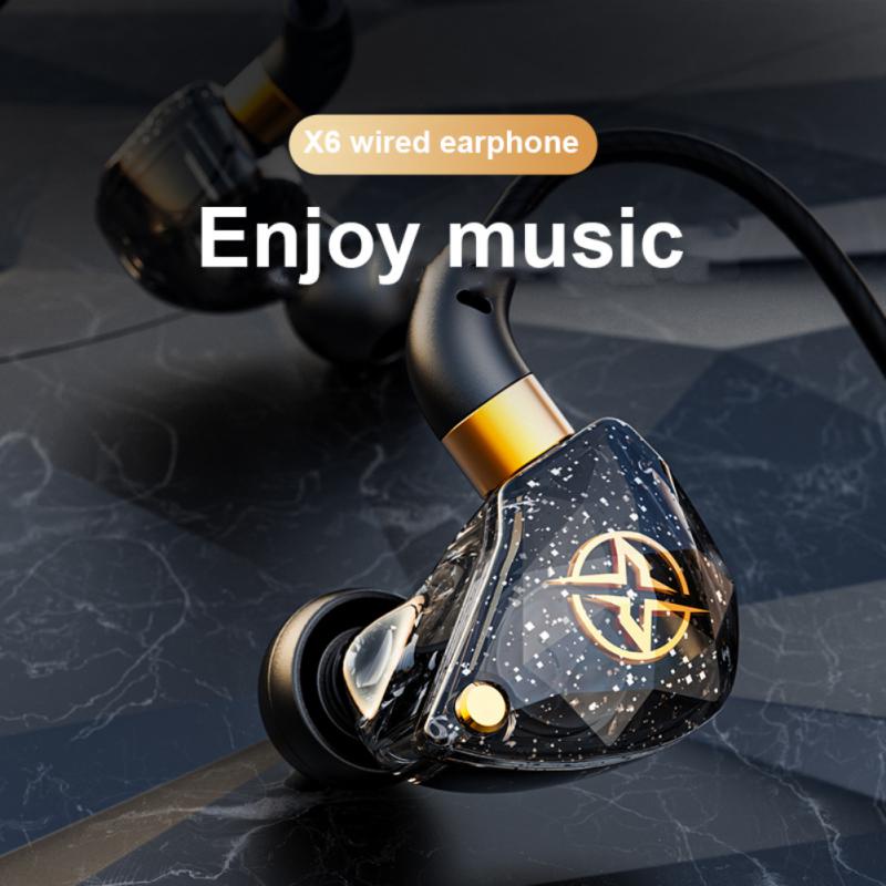 🔥ReadyStock🔥X6 Deep Bass Dynamic Wired InEar Earphone With Mic Black