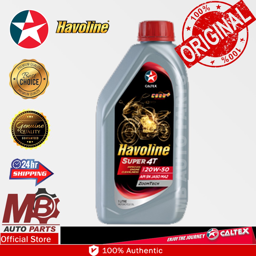 Havoline® Super 4T SAE 20W50 Mineral Oil [1L] Motorcycle Engine Oils Minyak Hitam Motor