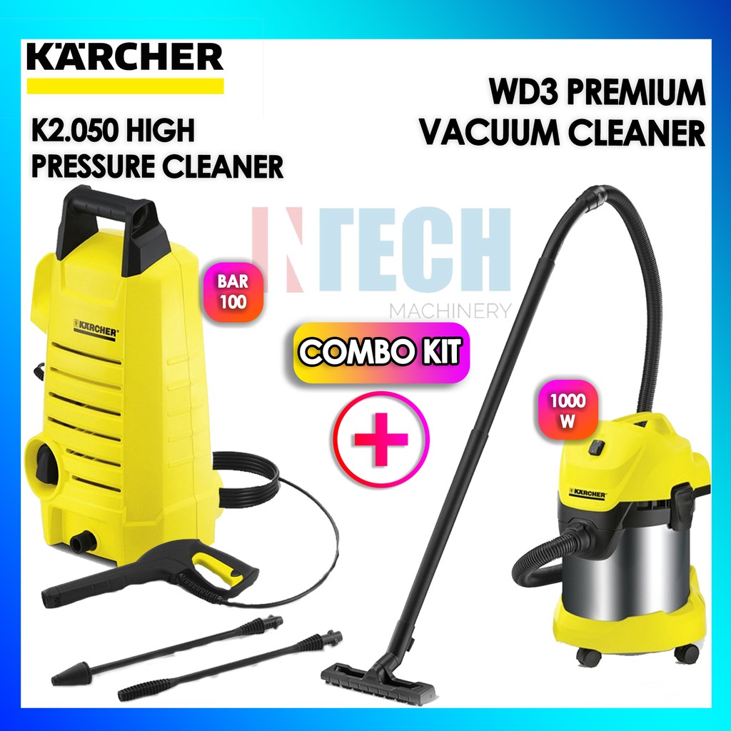 KARCHER K2.050 HIGH PRESSURE CLEANER + WD3 PREMIUM WET & DRY VACUUM