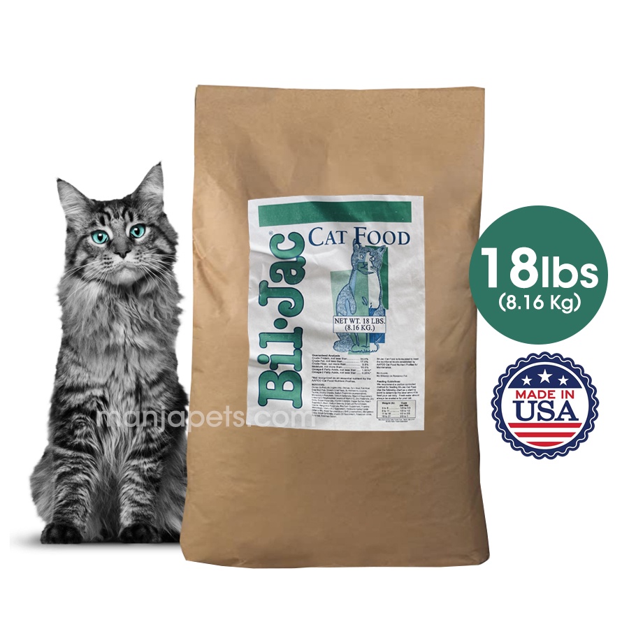 Bil Jac AAFCO Cat Food Nutrient 18Lbs 8.16KG MADE in the USA