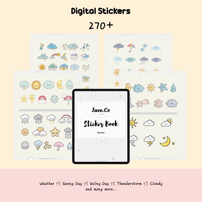 Goodnotes / PNG Digital Stickers for any devices Weather for journaling ...