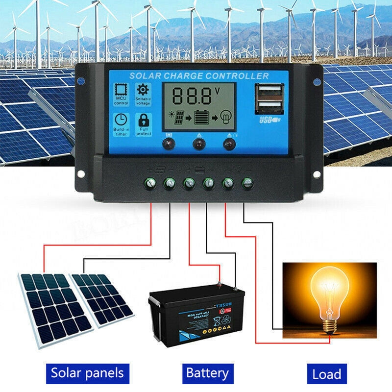 60A/50A/40A/30A/20A/10A 12V 24V Automatic Solar Charge Controller PWM ...