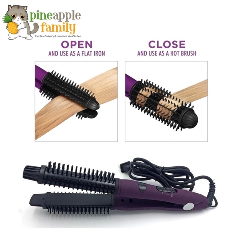 4 in 1 Ceramic Ionic Styler Pro Ionic Hot Brush Ceramic Flat