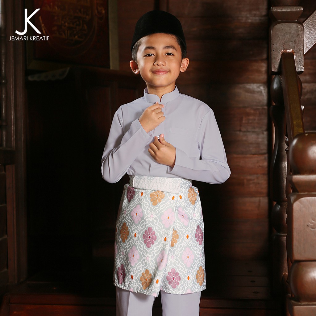 Instant Samping Raya Kids "Arca" Grey - SAMPIN RAYA SAMPIN BAJU MELAYU ...