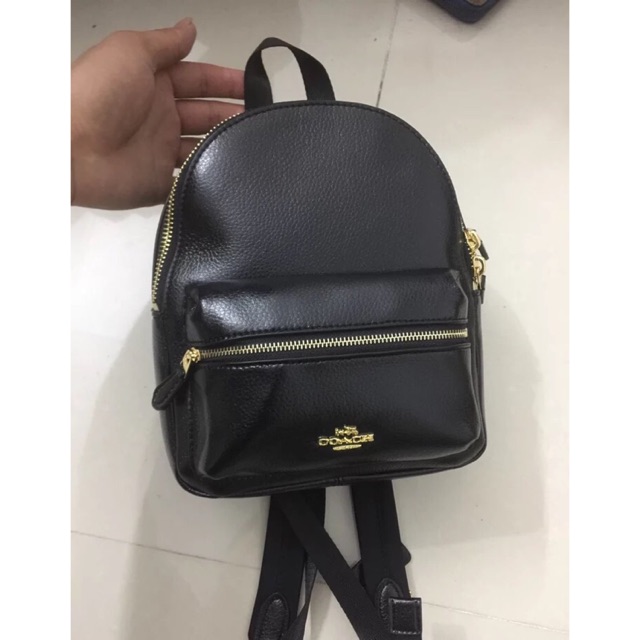 Coach mini charlie sales pebble leather backpack