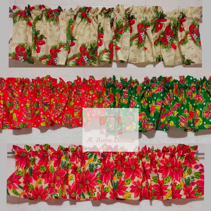 Limited edition Christmas Design Valance Curtain 60x15inches | Shopee ...