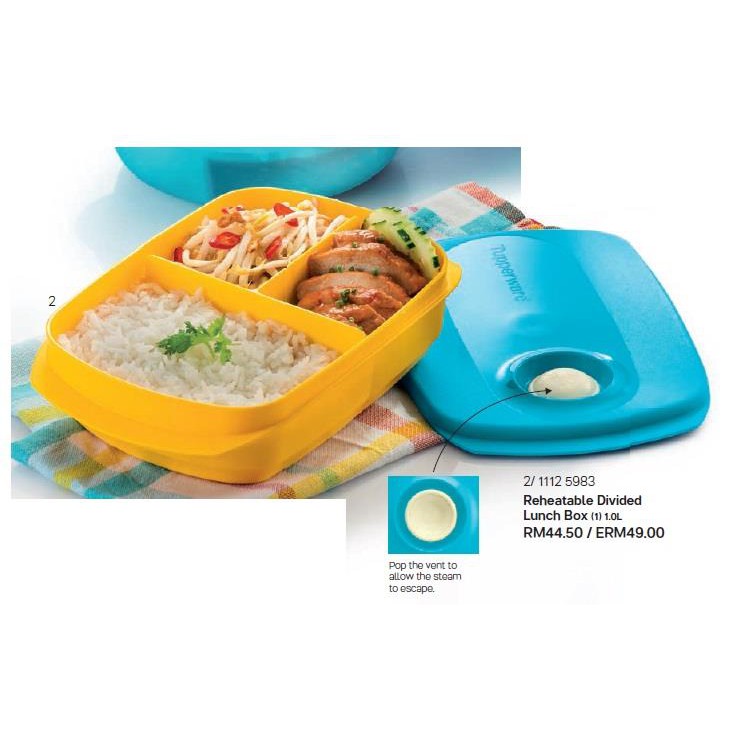 Reheatable Divided Lunch Box (1) 1.0L