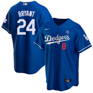 Baseball MLB Jersey Baju LA Dodgers Black Kobe Bryant #8 T-Shirt Tops