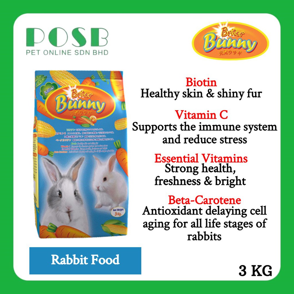 Briter Bunny Rabbit Food 3kg / Makanan Arnab 3kg | Shopee Malaysia