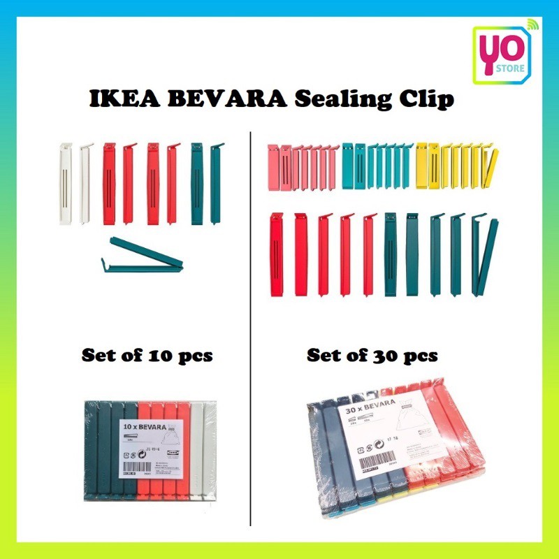 BEVARA Sealing clip, set of 30, mixed colors/mixed sizes - IKEA