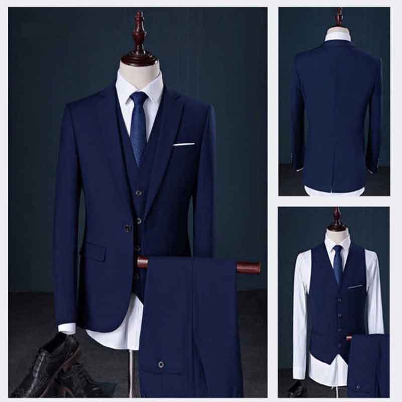 Suit Suit Men S Three Piece Suit Vest Slim Fit Best Man Groom Wedding Suit Coat Top Formal Wear